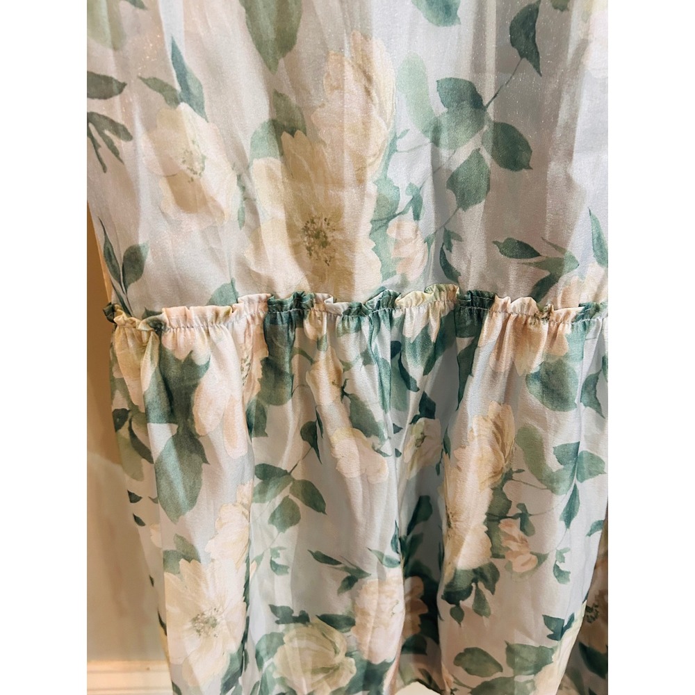 Lulus Size L Soiree Perfection Blue Floral Maxi Dress Wedding Garden Party - Picture 7 of 10
